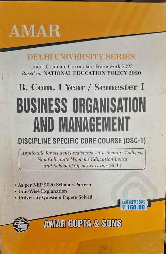 BCom. I Year / Semester I business organization AND management